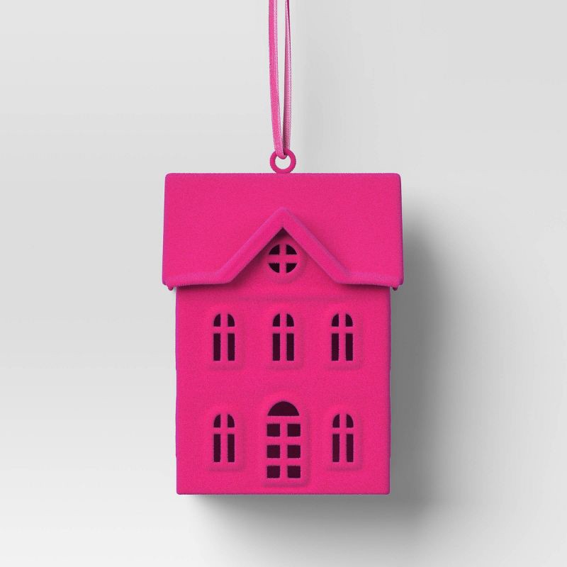 slide 1 of 3, Christmas Metal Hot Pink House Ornament - Wondershop™, 1 ct