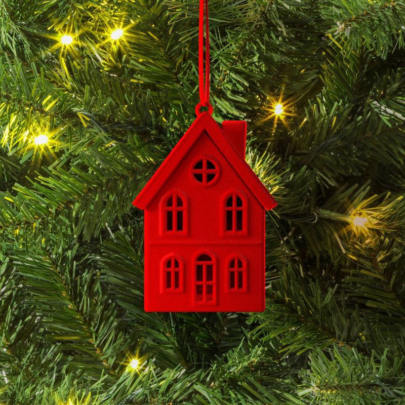 slide 2 of 3, Christmas Metal Red House Ornament - Wondershop™, 1 ct