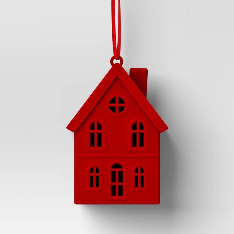slide 1 of 3, Christmas Metal Red House Ornament - Wondershop™, 1 ct