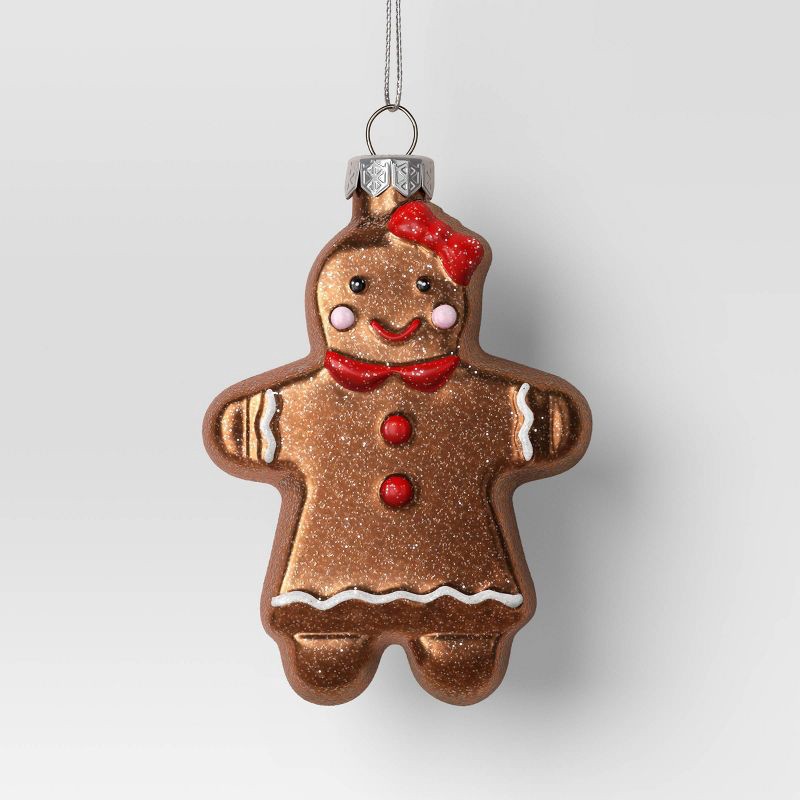 slide 1 of 3, Christmas Glass Gingerbread Woman Ornament - Wondershop™, 1 ct