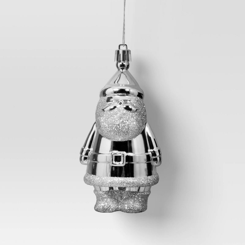 slide 1 of 3, Christmas Silver Santa Ornament - Wondershop™, 1 ct