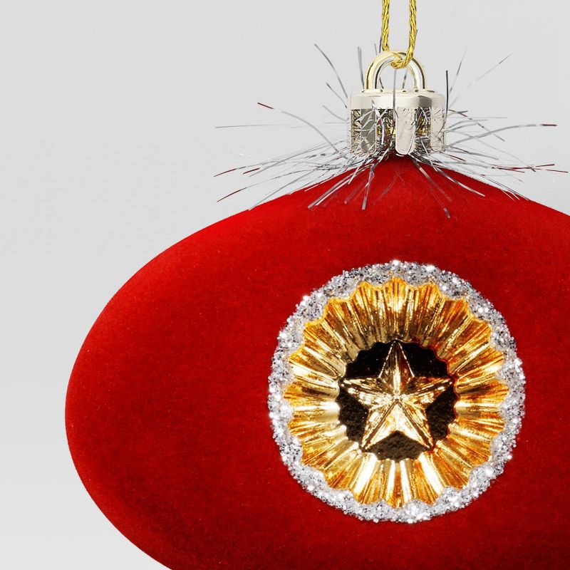 slide 3 of 3, Christmas Flocking Ornament with Reflector Red - Wondershop™, 1 ct