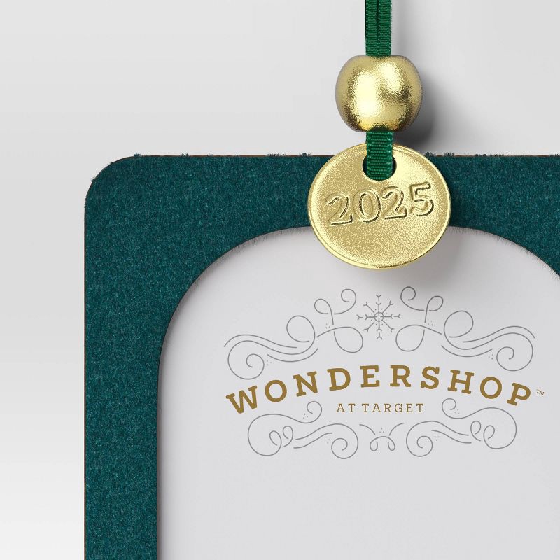 slide 3 of 3, Velvet 2025 Picture Frame Christmas Tree Ornament Dark Green - Wondershop™, 1 ct
