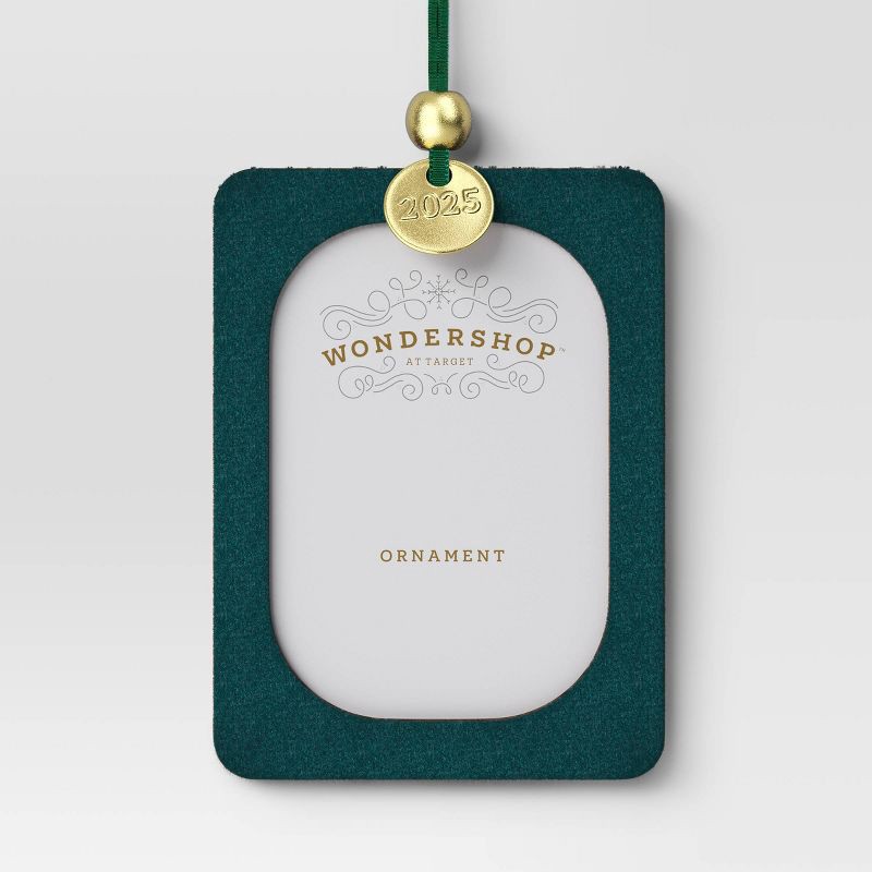 slide 1 of 3, Velvet 2025 Picture Frame Christmas Tree Ornament Dark Green - Wondershop™, 1 ct