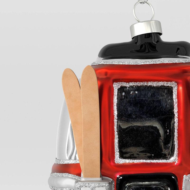 slide 3 of 3, 4" Christmas Glass Ski Gondola Ornament - Wondershop™, 1 ct