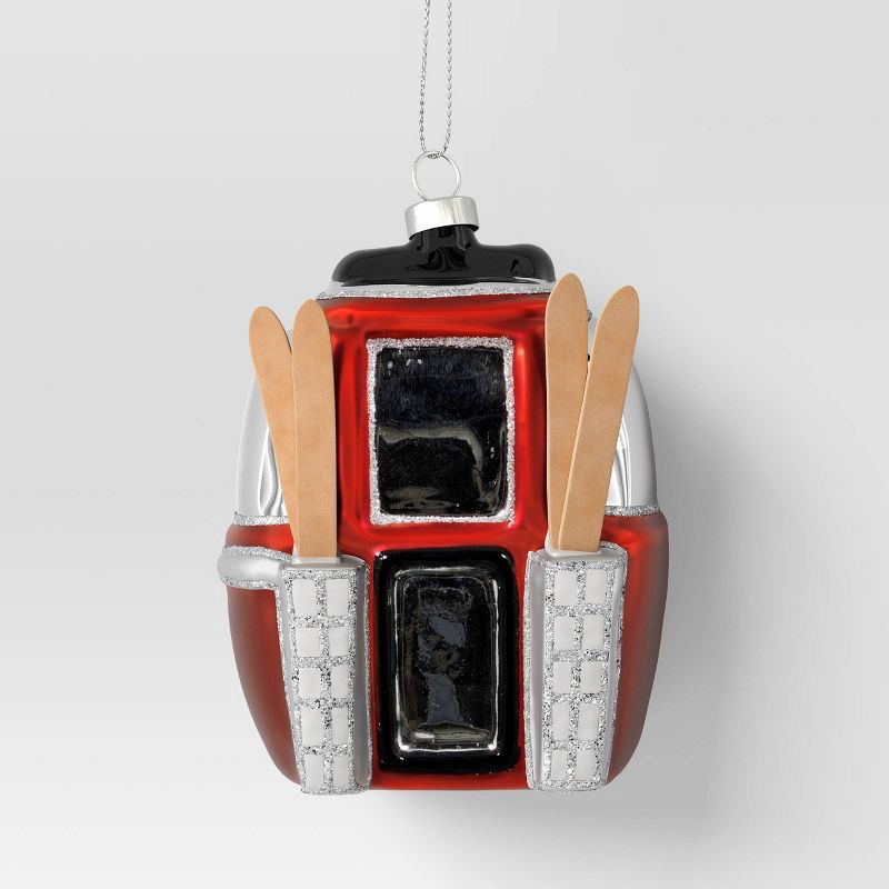 slide 1 of 3, 4" Christmas Glass Ski Gondola Ornament - Wondershop™, 1 ct