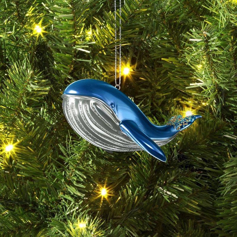 slide 2 of 3, Christmas Blue Whale Ornament - Wondershop™, 1 ct