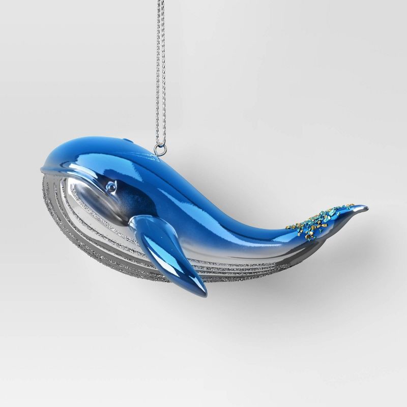 slide 1 of 3, Christmas Blue Whale Ornament - Wondershop™, 1 ct