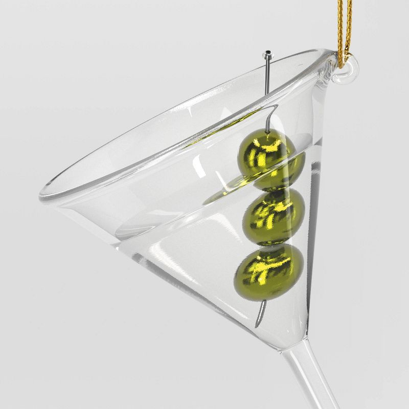slide 3 of 3, 4" Christmas Glass Cocktail Ornament - Wondershop™, 1 ct