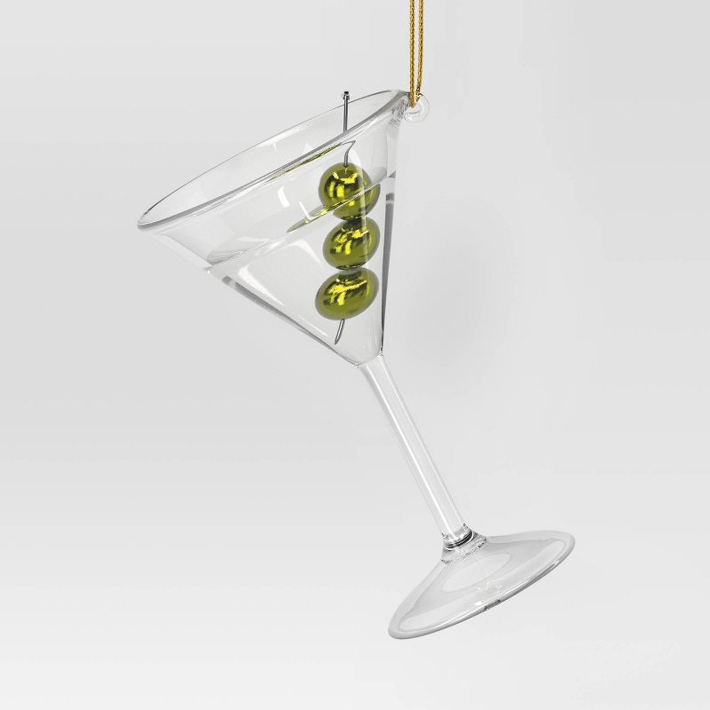 slide 1 of 3, 4" Christmas Glass Cocktail Ornament - Wondershop™, 1 ct
