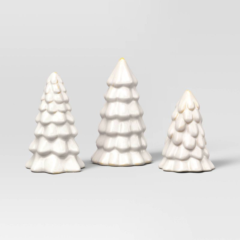 slide 1 of 5, 3ct Christmas Ceramic White Tree Set - Wondershop™, 3 ct