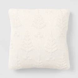 Square Tree Knit Throw Pillow Ivory - Threshold™