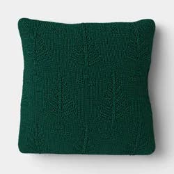Square Tree Knit Throw Pillow Green - Threshold™