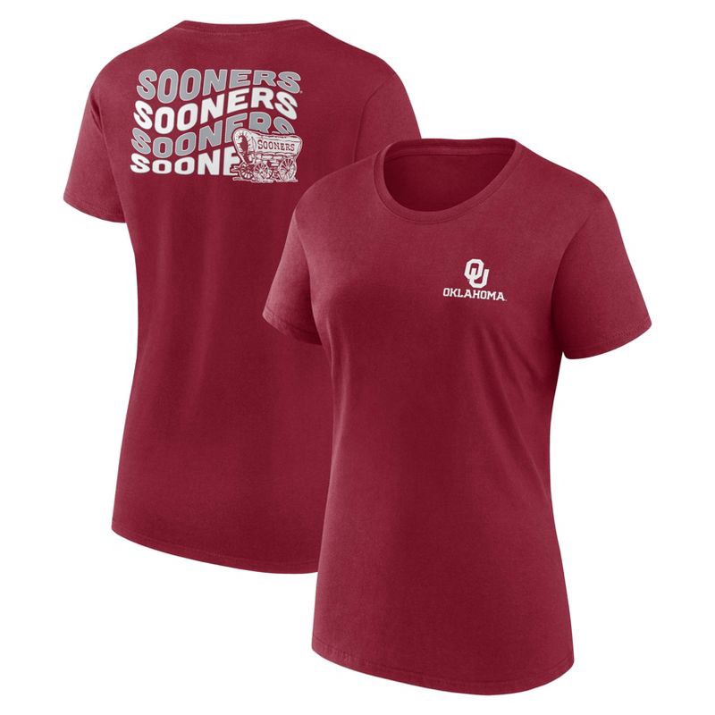 slide 3 of 3, NCAA Oklahoma Sooners Women's Bi-Blend Crew T-Shirt - M, 1 ct