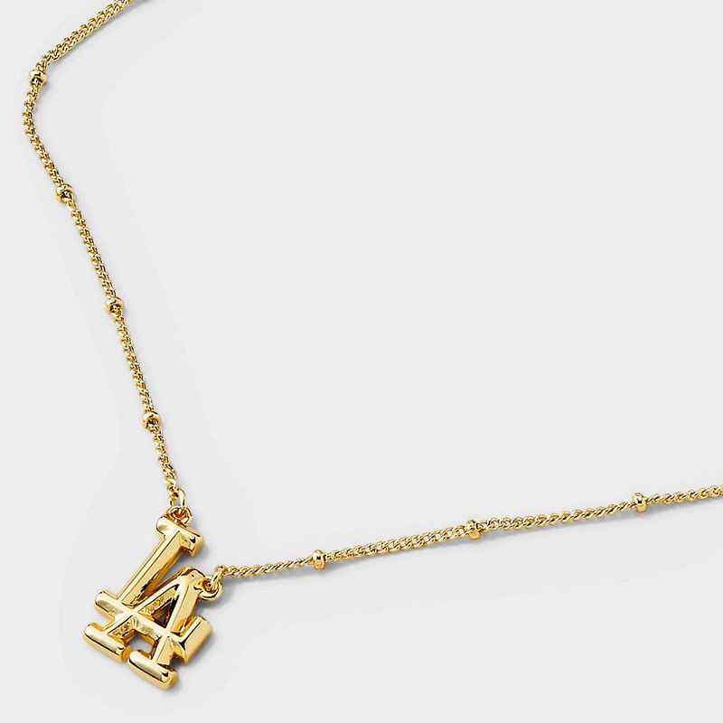 slide 4 of 4, Bijoux Sport by Luv Aj MLB Logo Pendant Necklace - LA Dodgers: Brass Chain with Lobster Claw Clasp, 1 ct