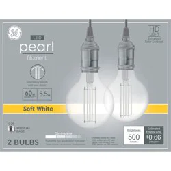GE Household Lighting GE 60W LED G25 Pearl RLX CL 2ct Soft White