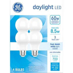 GE Household Lighting GE 4pk 60W LED A19 Daylight Light Bulbs