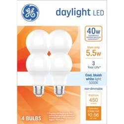 GE Household Lighting GE 4pk 40W LED A19 Daylight Light Bulbs