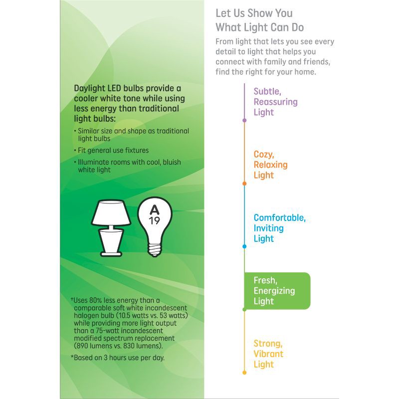 slide 3 of 3, GE Household Lighting GE 4pk 75W LED A19 Daylight Light Bulbs, 4 ct