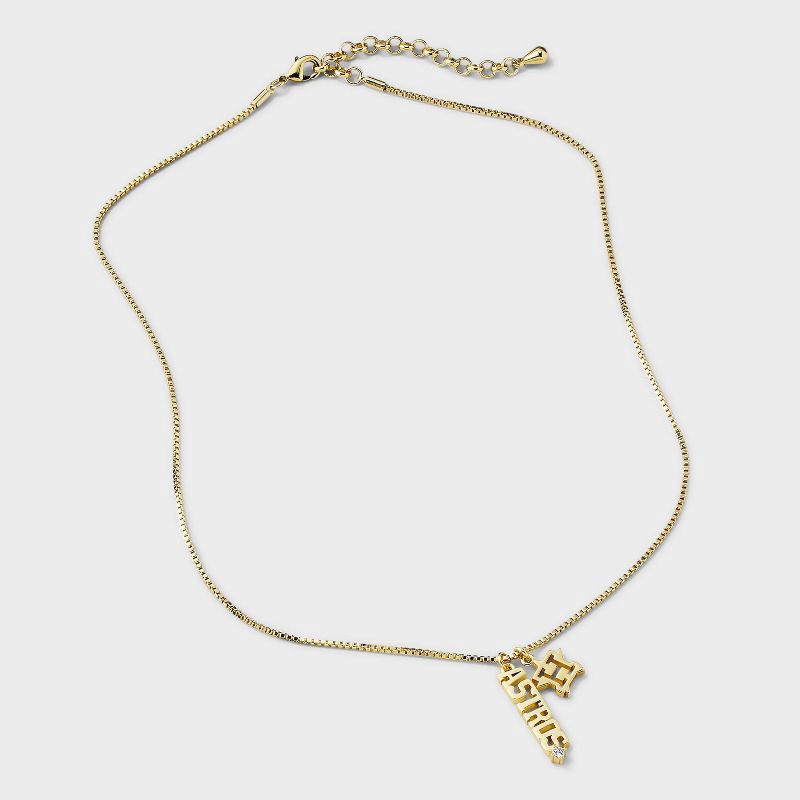 slide 3 of 4, Bijoux Sport by Luv Aj MLB Gold Cubic Zirconia Charm Necklace - Houston Astros: Brass Chain, 16" Length, 1 ct