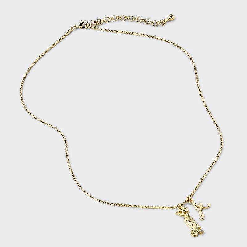 slide 3 of 4, Bijoux Sport by Luv Aj MLB Gold Cubic Zirconia Charm Necklace - Atlanta Braves: Brass Chain, Lobster Claw Clasp, 16" Length, 1 ct