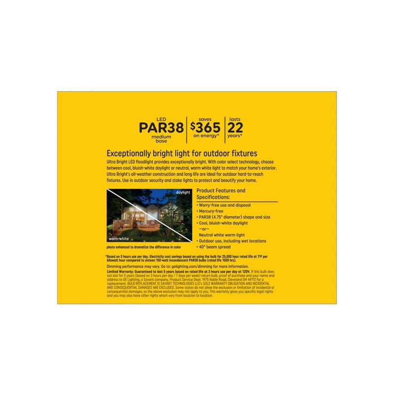 slide 3 of 3, GE Household Lighting GE 2pk 150W PAR38 Light Bulbs Warm White, 2 ct