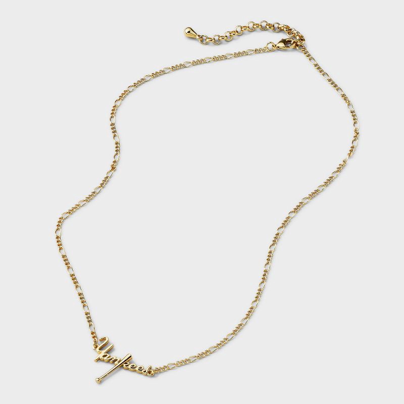 slide 3 of 4, Bijoux Sport by Luv Aj MLB Gold Nameplate Pendant Necklace - New York Yankees: Brass Chain, 16" Length, 1 ct