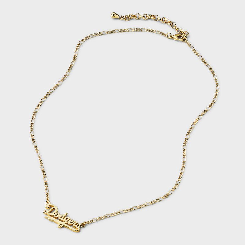 slide 3 of 4, Bijoux Sport by Luv Aj MLB Gold Nameplate Pendant Necklace - LA Dodgers: Brass Chain with Lobster Claw Clasp, 16" Length, 1 ct