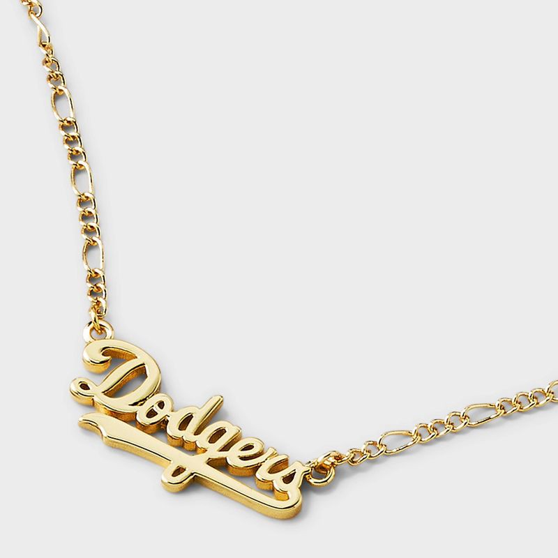 slide 4 of 4, Bijoux Sport by Luv Aj MLB Gold Nameplate Pendant Necklace - LA Dodgers: Brass Chain with Lobster Claw Clasp, 16" Length, 1 ct