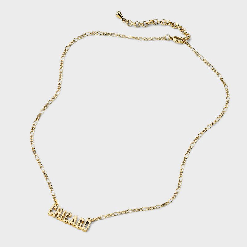 slide 3 of 4, Bijoux Sport by Luv Aj MLB Gold Nameplate Pendant Necklace - Chicago Cubs: Brass Chain with Lobster Claw Clasp, 16" Length, 1 ct