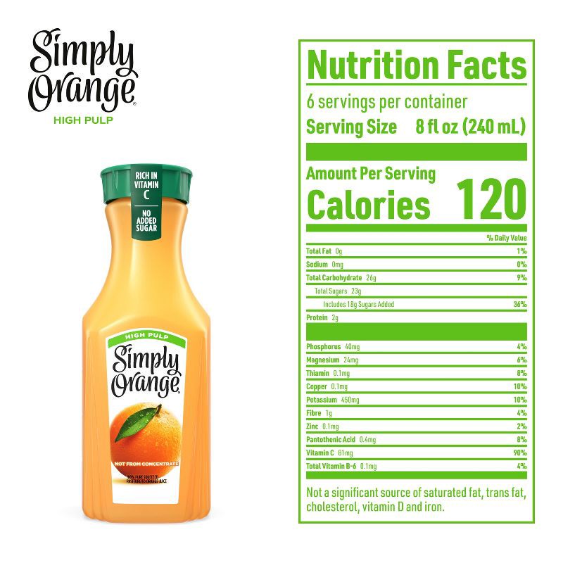 slide 8 of 8, Simply Beverages Orange High Pulp Juice - 46 fl oz, 46 fl oz