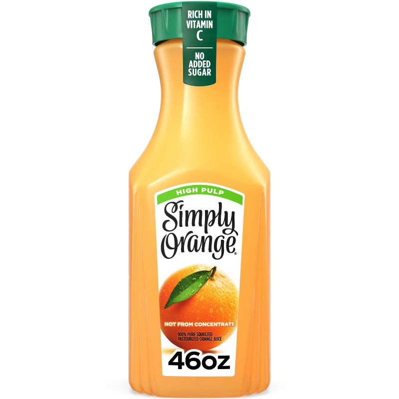 slide 1 of 8, Simply Beverages Orange High Pulp Juice - 46 fl oz, 46 fl oz