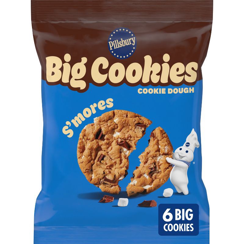 slide 1 of 7, Pillsbury S'mores Big Chocolate Chip Cookies - 14oz/6ct, 6 ct; 14 oz