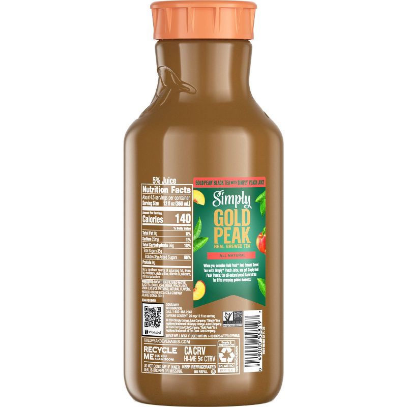 slide 4 of 8, Simply Beverages Tea and Peach Juice Blend - 52 fl oz, 52 fl oz