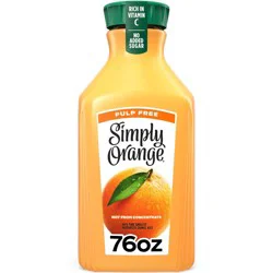 Simply Beverages Orange Pulp Free Juice - 76 fl oz