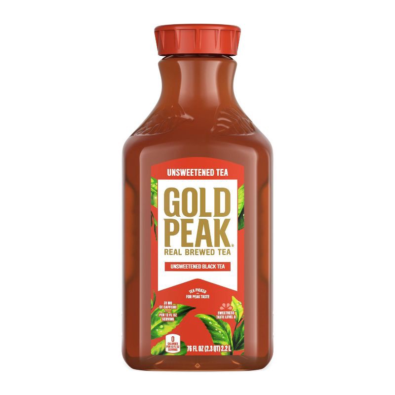 slide 1 of 9, GOLD PEAK Unsweetened Black Iced Tea Drink - 76 fl oz, 76 fl oz