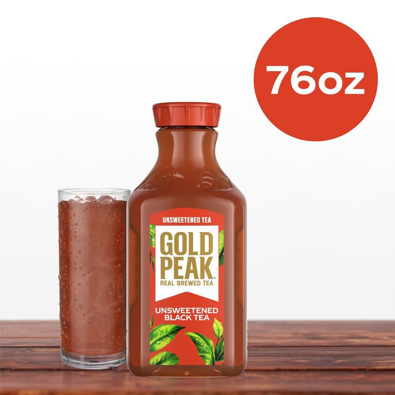slide 5 of 9, GOLD PEAK Unsweetened Black Iced Tea Drink - 76 fl oz, 76 fl oz