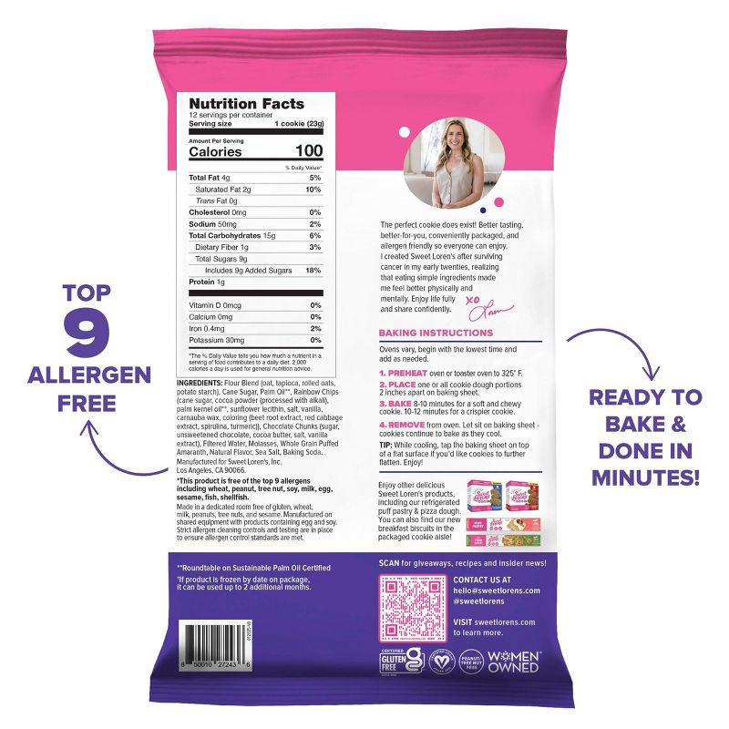 slide 4 of 8, Sweet Loren's Gluten Free Vegan Monster Cookie Dough - 9.6oz/12ct, 12 ct; 9.6 oz