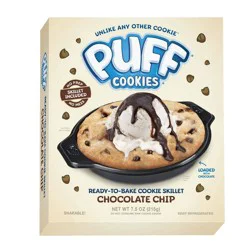 Puff Cookies Chocolate Chip Cookie Dough Ready to Bake Skillet - 7.5oz