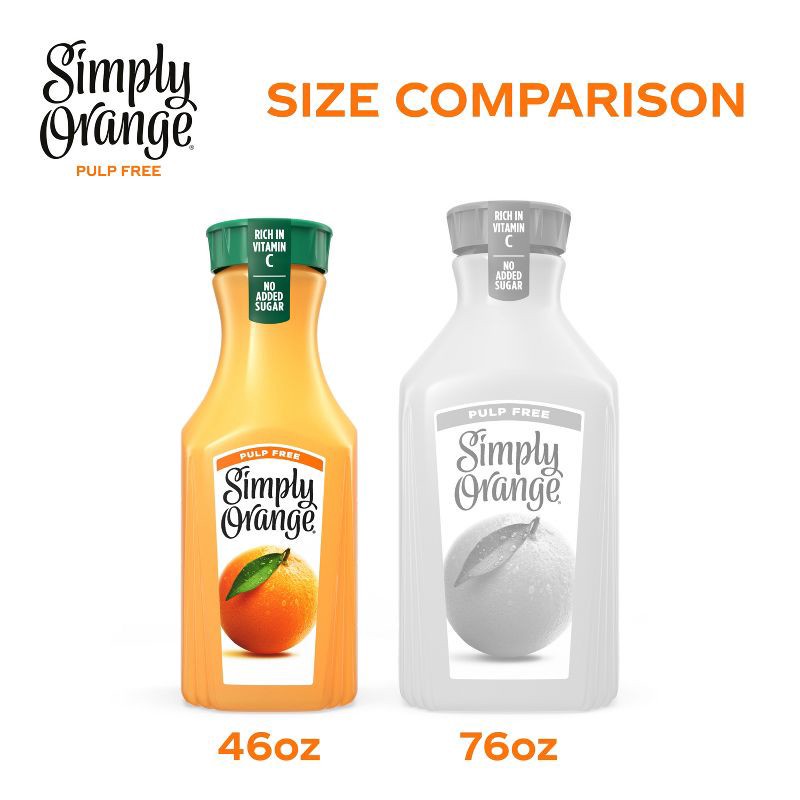 slide 4 of 8, Simply Beverages Orange Pulp Free Juice - 46 fl oz, 46 fl oz