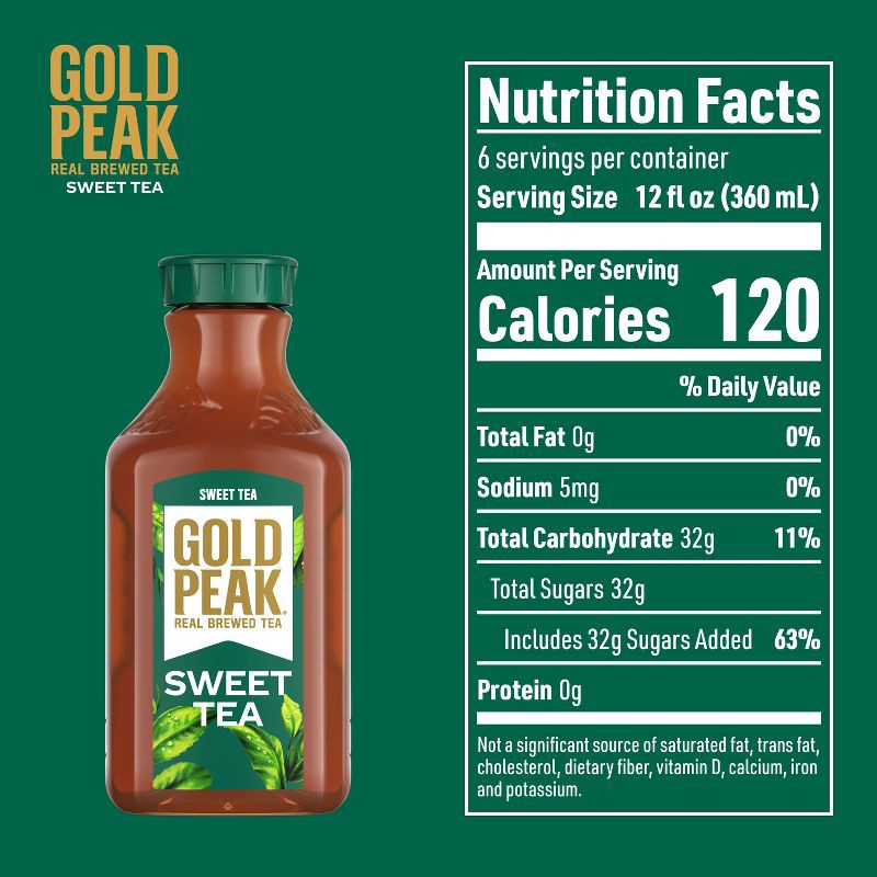 slide 8 of 8, GOLD PEAK Sweetened Black Iced Tea Drink - 76 fl oz, 76 fl oz