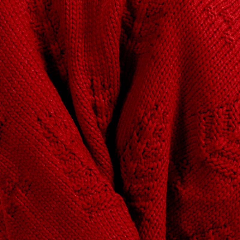 slide 5 of 5, Tree Knit Throw Blanket Red - Threshold™, 1 ct