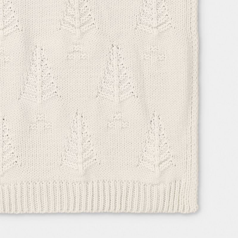 slide 4 of 5, Tree Knit Throw Blanket Ivory - Threshold™, 1 ct