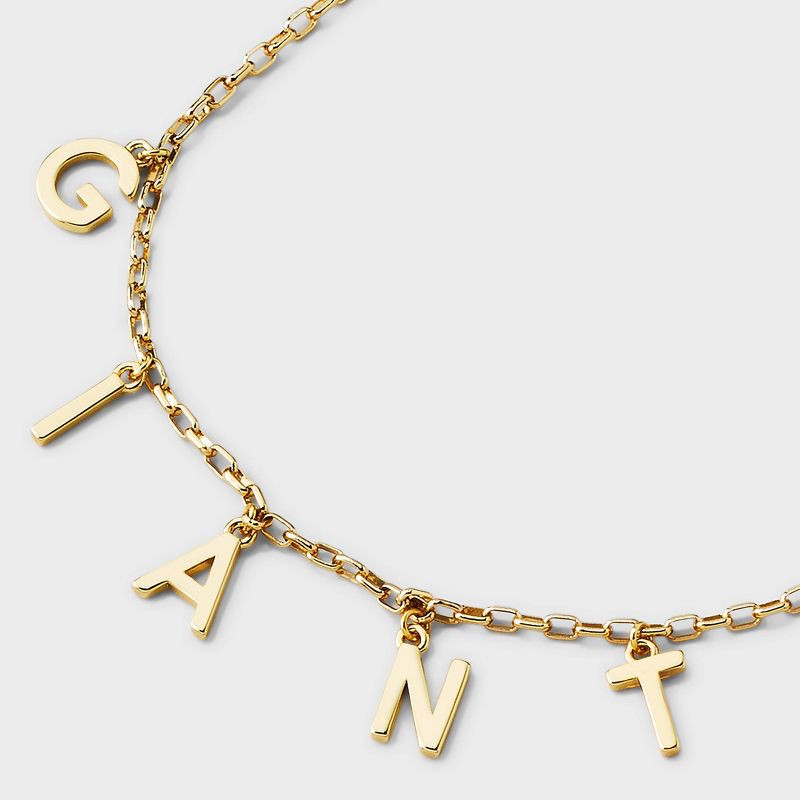 slide 4 of 4, Bijoux Sport by Luv Aj MLB Gold Charm Cubic Zirconia Letter Necklace - San Francisco Giants: Brass Chain, 16" Length, 1 ct