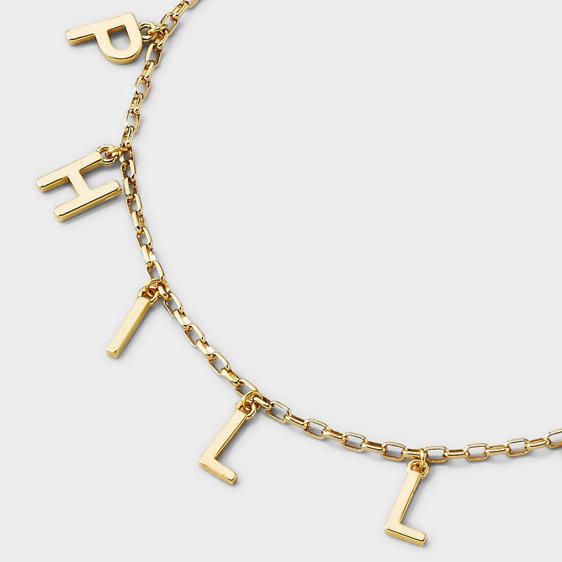 slide 4 of 4, Bijoux Sport by Luv Aj MLB Gold Charm Cubic Zirconia Letter Necklace - Philadelphia Phillies: Brass Chain, 16" Length, 1 ct