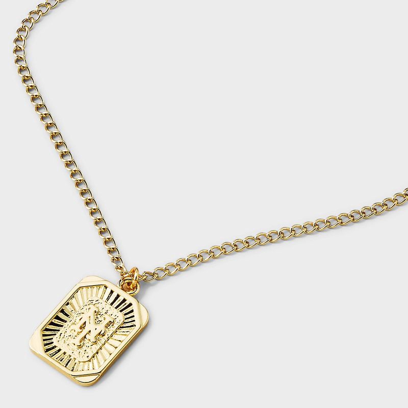 slide 4 of 4, Bijoux Sport by Luv Aj MLB Gold Logo Dog Tag Pendant Necklace - New York Mets: Brass Chain, 16" Length, 1 ct