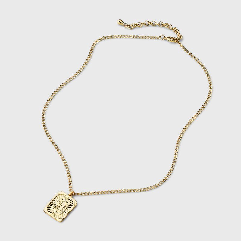 slide 3 of 4, Bijoux Sport by Luv Aj MLB Gold Logo Dog Tag Pendant Necklace - Boston Red Sox: Brass Chain, 16" Length, 1 ct