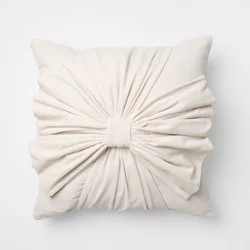 Threshold designed w/Studio McGee 20"x20" Velvet Bow Throw Pillow Cream - Threshold™ designed with Studio McGee