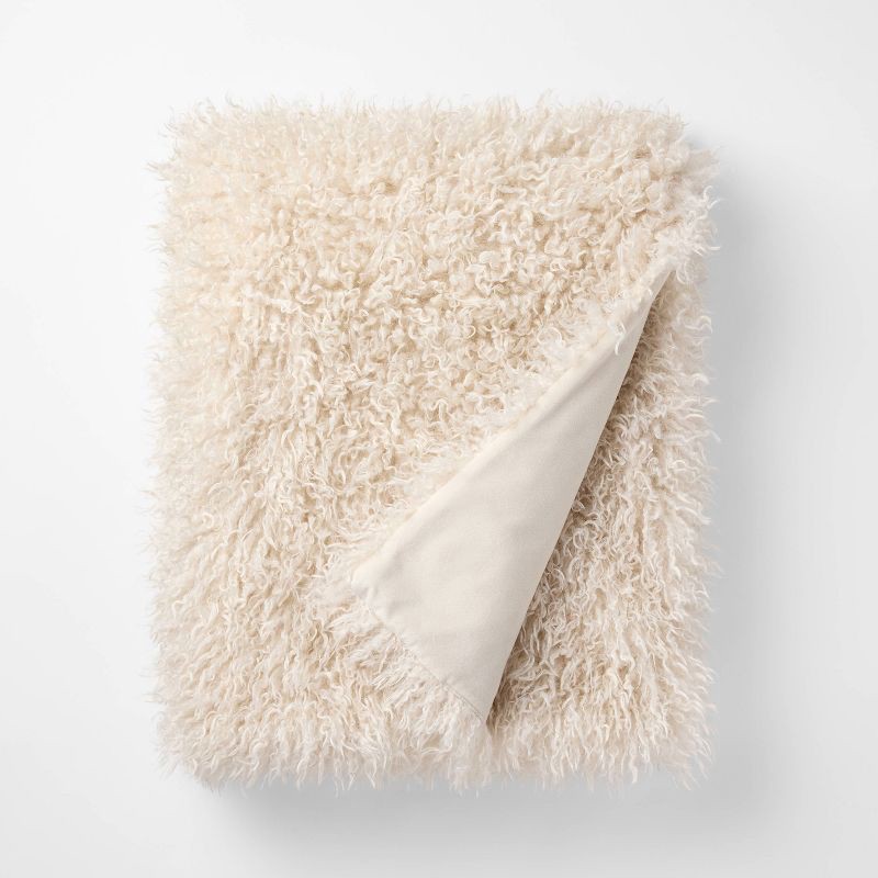 slide 1 of 3, Threshold designed w/Studio McGee Cream Extra Plush Throw - 50 x 50" - Threshold™ designed with Studio McGee, 1 ct
