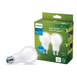 Philips 2pk 100W A19 Ultra Efficient Daylight Frosted